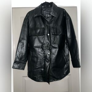 BCBG Oversized Faux Leather Jacket